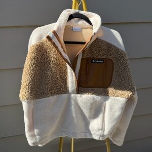 Columbia Sherpa Fleece in Cream and Tan